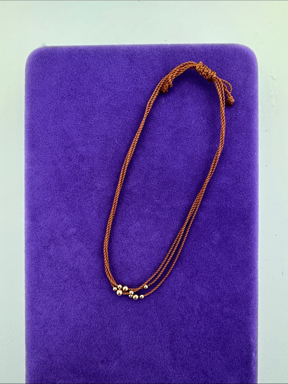 💛 Bluboho 14k Gold Bead Brown Orange Cord Adjustable Bracelet | Designer
